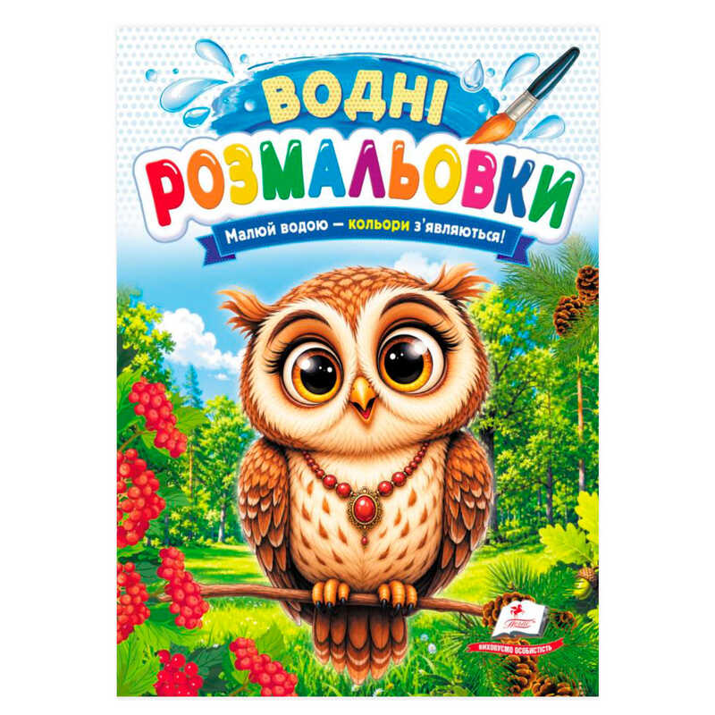 гр Розмальовка "Водні розмальовки. Сова" 9786178833565 /укр/ (50) "Пегас"