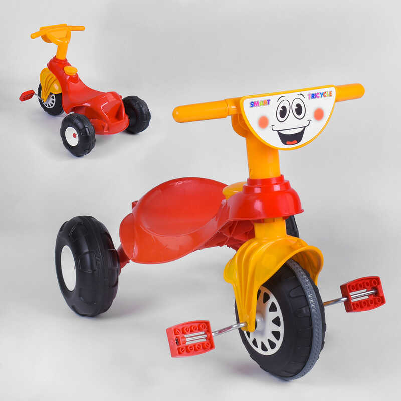 Дитячий велосипед Pilsan My Pet 07-132 (1) ЧЕРВОНО- ЖОВТИЙ, із клаксоном, В ПАКЕТІ