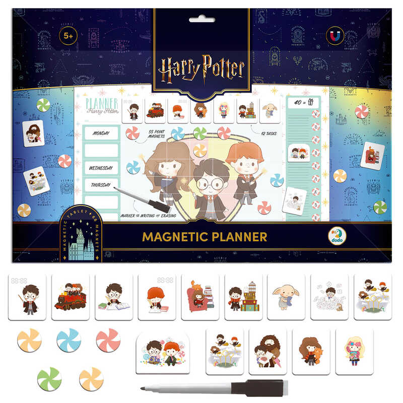 гр Магнітний планер з маркером  «Harry Potter» 200793  (30) "Dodo", магнітна дошка,  12 магнітів-завдань, 55 магнітів-балів, магніт героя, маркер "пиши-витирай", в коробці 