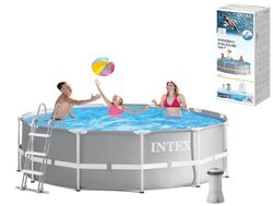 Intex Басейн каркасний 26716 NP (1) об`єм :8592л (90%), розмір:366смх99см.,сходи, насос-фільтр (2006 л/год, драбина), в коробці
