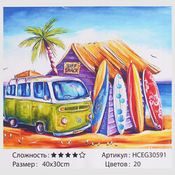 Картина за номерами HCEG 30591 (30) "TK Group", "Серфінг", Арт. 40*30см 