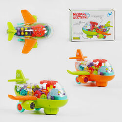 УЦІНКА 1 Літак музичний 80587 (72) "WToys", ОЗВУЧУВАННЯ УКРАЇНСЬКОЮ МОВОЮ, 2 види, шестерні, пісня, підсвічування, автоматичний рух, ПОШКОДЖЕНЕ ПАКУВА