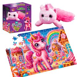гр Пазли "Рожевий єдиноріг" DT200-10 260 деталей (8) "Vladi Toys", розмір пазла: 320*470 мм, м'яка іграшка, постер, у коробці