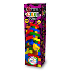 гр Дженга G-ECT-01U "Extreme color tower" (8) "Danko Toys", дерев'яна, 56 елементів-брусків, в коробці