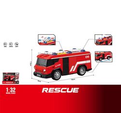 Спецтехніка WY 1134 A (96) "Пожежний автомобіль", інерція, світло, звук, масштаб 1:32, гумові колеса, рухома драбина, в коробці