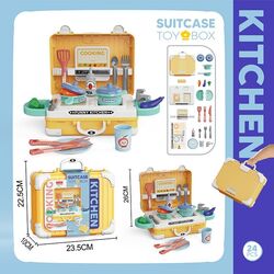 Кухня 8 HT 05 (60/2)  продукти, пательня, каструлька, плита, мийка, столові прибори та кухонне приладдя, наліпки, у валізі