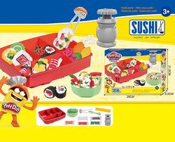 Тісто для ліплення XS 7915-2 (48) 5 кольорів, форми, інструменти, посуд, в коробці
