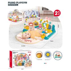 Килимок 6077 (12) 78х54,5х44 см, підсвічування, піаніно, 4 брязкальця-підвіски, підвіска-люстерко, рухомі шестерні, тріскачки, пальчикові ігри, еластична дуга, піаніно, режими гри, проєкція, в коробці