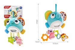 М’яке брязкальце HE 0562 (36) мелодія, підсвічування, гумові прорізувачі, дзеркальце, пальчикові ігри, гучність регулюється, кріплення-кільце, в пакеті