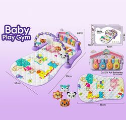 Килимок 8632 (30) піаніно, звуки, мелодії, ноти, підсвічування, 5 підвісок, брязкальця, пискавка, дзеркальце, в коробці