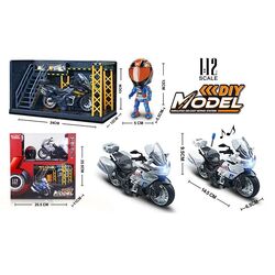 Мотоцикл MY 66 M 1237 X (24/2) металопластик, інерція, звуки, підсвічування, фігурка героя, дверцята коферів відчиняються, масштаб 1:12, гараж з підсвічуванням, в коробці, МІКС ВИДІВ