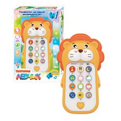 Телефон 14943 (72) "WToys", ОЗВУЧУВАННЯ УКРАЇНСЬКОЮ МОВОЮ, розмір: 8х2х14.5 см, цифри, пісні, ноти, колискові, казки, скоромовки, транспорт, тварини, звуки, репліки, регулювання гучності, підсвічування, гумові елементи, в коробці 