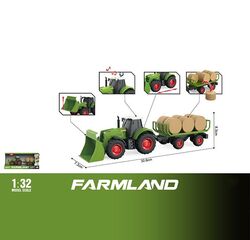 Трактор WY 1166 A (30) масштаб: 1:32, з причепом, звуки, підсвічування, інерція, рухомий ківш, вантаж, гумові шини, в коробці