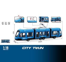 Трамвай WY 930 B (18) звуки, підсвічування, інерція, гумові шини, дверцята відкриваються, масштаб 1:16, в коробці