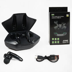 Навушники C 77423 (100) TWS, Bluetooth-підключення, мікрофон, зарядний кейс, сенсорне керування, Hi-Fi звук, частота 2.4GHz, в коробці