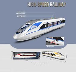 Потяг HT 9903 W (48) 3 види, довжина 48 см, двері відчиняються, інерція, озвучування англійською мовою, звуки, пісні, на батарейках, підсвічування, в коробці, ВИДАЄТЬСЯ МІКС