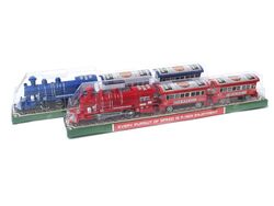 Потяг 538 B-2X (60/2) 2 кольори, довжина 55 см, інерція, 1 локомотив, 2 вагони, пластикові колеса, в слюді