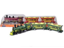Потяг 538-2 X (60/2) 2 кольори, довжина 55 см, інерція, 1 локомотив, 2 вагони, пластикові колеса, в слюді