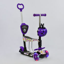 Самокат 5в1 97240 (1) Best Scooter, АБСТРАКЦИЯ, PU колеса, ПОДСВЕТКА  КОЛЕС, в коробке