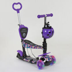 Самокат 5в1 19870 (1) Best Scooter, АБСТРАКЦИЯ, PU колеса, ПОДСВЕТКА  КОЛЕС, в коробке