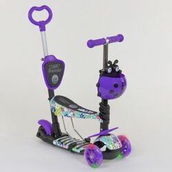 Самокат 5в1 68995 (1) Best Scooter, АБСТРАКЦИЯ, PU колеса, ПОДСВЕТКА  КОЛЕС, в коробке