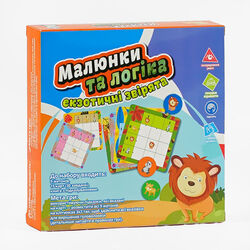 гр Настольная игра "Малюнки та логіка - Екзотичні звірята" UKB-B 0029 (12) "4FUN Game Club" на украинском языке, в коробке