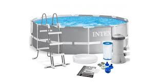 Intex Басейн каркасний 26726 NP (1) об`єм:16805л, розмір:457х122см, сходи, насос-фільтр 3785 л/год, драбина, тент, підстилка, в коробці