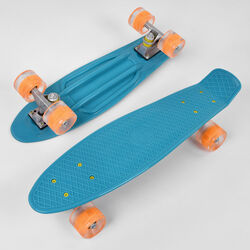 Скейт Пенни борд 3131 (8) Best Board, БИРЮЗОВЫЙ, доска=55см, колёса PU со светом, диаметр 6см