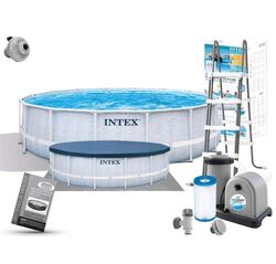 Intex Басейн каркасний 26746 (1) 488х122см (5 678 л/год, драбина, тент, підстилка), об`єм - 19156 л