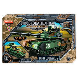 Конструктор “Військова техніка” 49551 (24) "Teko", 417 деталей, танк “LEOPARD 2” та ЗРК “OZELOT”, в коробці