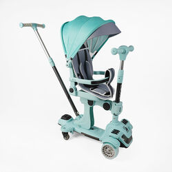 Самокат 5в1 "Skyper" BL-94617 (4) колеса PU125х40мм зі світлом, з капюшоном, поворотне сидіння, з ДОП. КОЛЕСАМИ, захисний бампер, в коробці