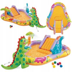 Intex Басейн дитячий 56139 NP (3) Дінопарк, об`єм води 159 л., розмір 201x157x69 см, від 2 років