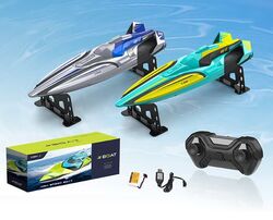 Катер на радіокеруванні 2080 (24) 2 кольори, акумулятор 7.4 V, USB-кабель, пульт керування на батарейках 2.4 GHZ, водонепроникний, в коробці