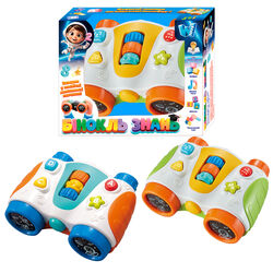 Бінокль знань 66770 (96/2) "WToys", 2 види, ОЗВУЧУВАННЯ УКРАЇНСЬКОЮ МОВОЮ, пісні, абетка, цифри, форми, підсвіч., тріскачка, пальч. гра в коробці