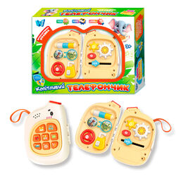 Іграшка "Кмітливий телефончик" 52548 (72) "WToys", ОЗВУЧ УКРАЇНСЬКОЮ МОВОЮ, пісні, скоромовки, звуки, загадки, пальчикові ігри, підсвіч, в коробці