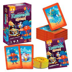 гр Гра настільна розважальна "Каррамба пірати!" VT8077-07 (21) "Vladi Toys",50 карт, 12 монет, в коробці