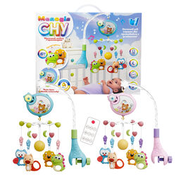 Карусель 46666 (36)2 види, "WToys", ОЗВУЧ. УКР. МОВОЮ, пульт, брязкальця-підвіски,колискові, проєкція, світло, оберти, таймер, в коробці, МІКС ВИДІВ