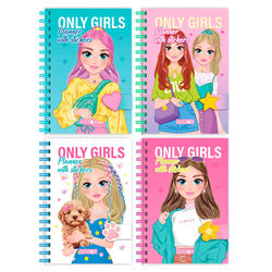 гр Блокнот для дівчаток "Only Girls Planner" LS-01 (12) "Апельсин", 64 сторінки + 2 аркуші наліпок, пружина збоку, ВИДАЄТЬСЯ МІКС ВИДІВ
