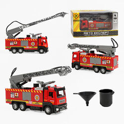 Спецтехніка LS-1008-31 (60/2) “Авто Експерт”, “Пожежна машина”, м/п, масш.: 1:32, інерція, підсвічування, звук, помпова подача, драбина, в коробці